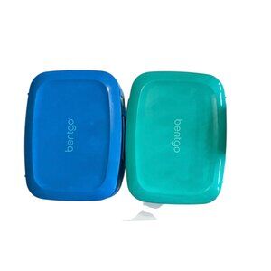 2 Lunch Boxes, Bentgo, Blue & Green, Green -New & Blue - rarely used